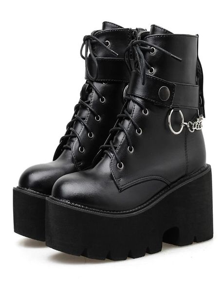 chain women leather autumn boots block heel gothic black punk style ankle boots zipper platform shoes female footwear4123348
chain women leather autumn boots block heel gothic black punk style ankle boots zipper platform shoes female footwear4123348