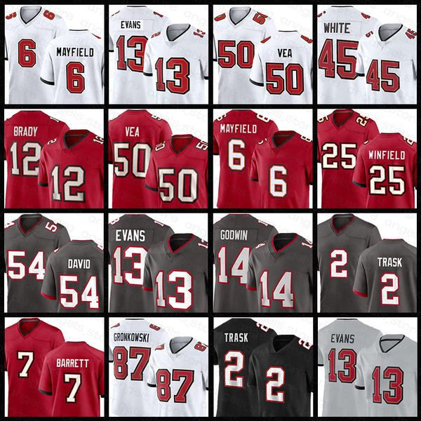 13 mike evans 6 baker mayfield football jersey vita vea tom brady devin white lavonte david chris godwin kyle trask antoine winf0ield jr. sh, Black;red
13 mike evans 6 baker mayfield football jersey vita vea tom brady devin white lavonte david chris godwin kyle trask antoine winf0ield jr. sh, Black;red
