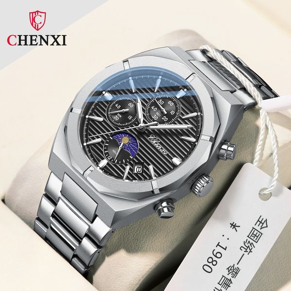wristwatches chenxi 962 morninglight multifunctional mens moon phase date timing waterproof black steel band quartz watch wristwatch 230905, Slivery;brown
wristwatches chenxi 962 morninglight multifunctional mens moon phase date timing waterproof black steel band quartz watch wristwatch 230905, Slivery;brown