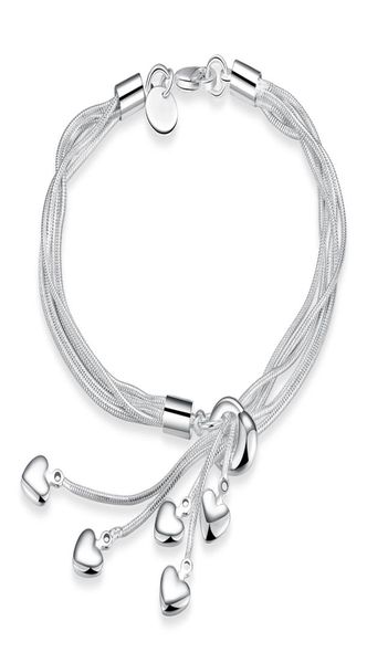 fashion 925 silver plated hearts charms bracelet chain bangle women bracelet gift ladies hand jewelry h0675962112, Black
fashion 925 silver plated hearts charms bracelet chain bangle women bracelet gift ladies hand jewelry h0675962112, Black