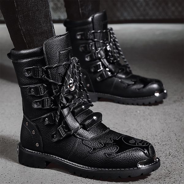 boots men boots winter british locomotive leather boots vintage knight men's boots zapatos mens boots plus size 230907, Black
boots men boots winter british locomotive leather boots vintage knight men's boots zapatos mens boots plus size 230907, Black