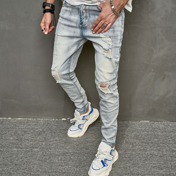men's jeans streetwear men stylish holes slim jeans pants spring male casual pencil denim trousers 230907, Blue
men's jeans streetwear men stylish holes slim jeans pants spring male casual pencil denim trousers 230907, Blue