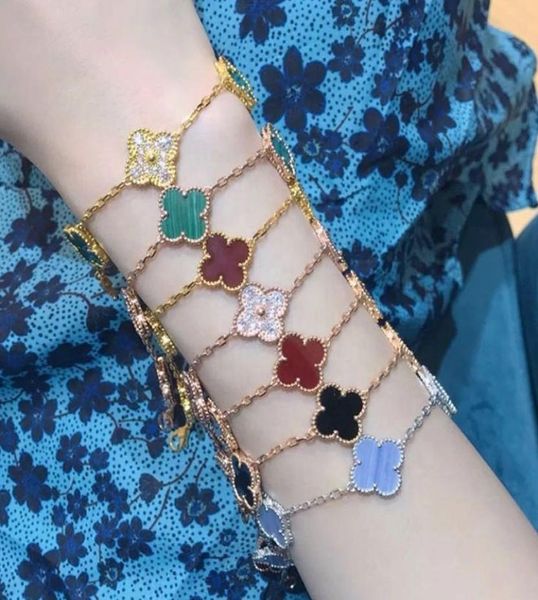 2020 new classic 925 sterling silver clover motifs bracelet four leaf lucky for women 14k gold bracelets whole5543788, Black
2020 new classic 925 sterling silver clover motifs bracelet four leaf lucky for women 14k gold bracelets whole5543788, Black