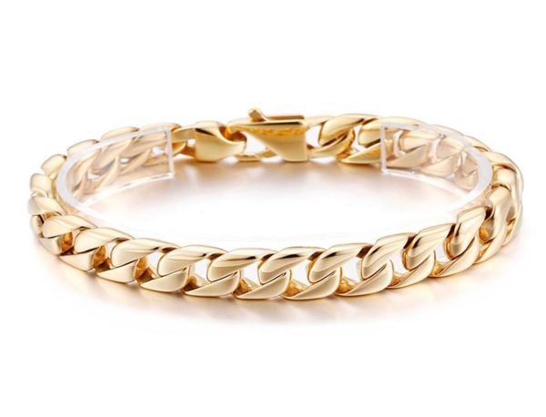 316l stainless steel mens fashion cuban chain bracelets rapper boys hip hop bangle jewelry high polished 18k chains 12mmx23cm2175252, Golden;silver
316l stainless steel mens fashion cuban chain bracelets rapper boys hip hop bangle jewelry high polished 18k chains 12mmx23cm2175252, Golden;silver