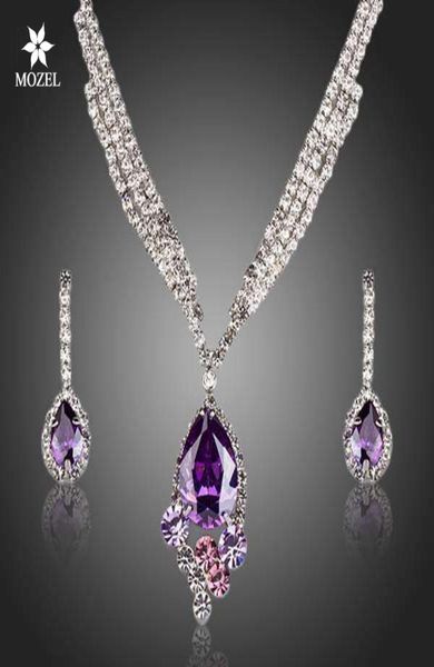 wholesale mozel rovski elements elegant purple/champange cubic zirconia water drop pendant necklace and earrings wedding jewelry sets6535643, Silver
wholesale mozel rovski elements elegant purple/champange cubic zirconia water drop pendant necklace and earrings wedding jewelry sets6535643, Silver
