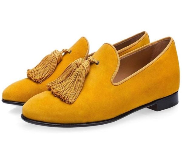 yellow black cow suede leather gentlemen loafers tassel fringe slip on mens wedding dress shoes male oxfords6731566
yellow black cow suede leather gentlemen loafers tassel fringe slip on mens wedding dress shoes male oxfords6731566