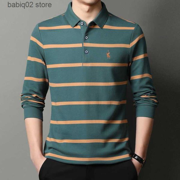 men's t-shirts high end striped fashion male polo shirt new lapel men's clothing casual long sleeve soft classic 2022 designer tsh, White;black
men's t-shirts high end striped fashion male polo shirt new lapel men's clothing casual long sleeve soft classic 2022 designer tsh, White;black