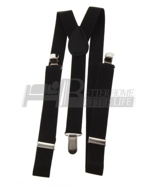 

whole1pcs clipon adjustable straps pants fully elastic yback suspender belt braces8030711, Black;white