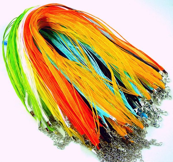100pcslot 15 colors fashion organza voile ribbon chain necklaces pendants chains 45cm jewelry diy chain3250268, Silver
100pcslot 15 colors fashion organza voile ribbon chain necklaces pendants chains 45cm jewelry diy chain3250268, Silver