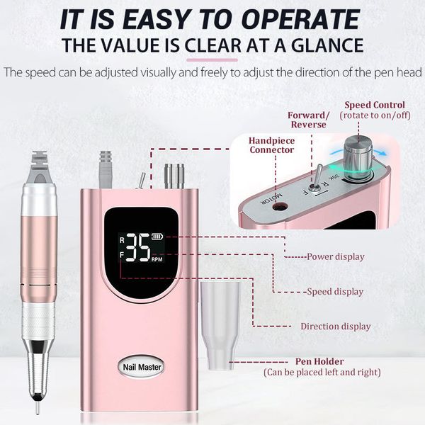 nail manicure set 35000rpm professional electric nail sander for manicure pedicure rechargeable cordless power nail drill machine for gel re
nail manicure set 35000rpm professional electric nail sander for manicure pedicure rechargeable cordless power nail drill machine for gel re