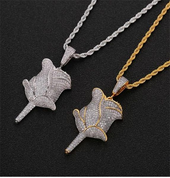 hip hop rose flower pendant necklace with rope chain iced out cubic zircon bling men jewelry7172702, Silver
hip hop rose flower pendant necklace with rope chain iced out cubic zircon bling men jewelry7172702, Silver