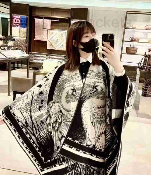 women's cape designer swan double sided cashmere cloak high grade feeling shawl for autumn and winter warmth thickening two use plaid s, Black
women's cape designer swan double sided cashmere cloak high grade feeling shawl for autumn and winter warmth thickening two use plaid s, Black