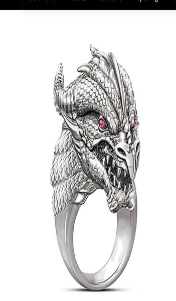luxury sculpted dragon head ring with red eyes for men punk style vintage male ring party finger ring men rings animal jewelry6692230, Golden;silver
luxury sculpted dragon head ring with red eyes for men punk style vintage male ring party finger ring men rings animal jewelry6692230, Golden;silver