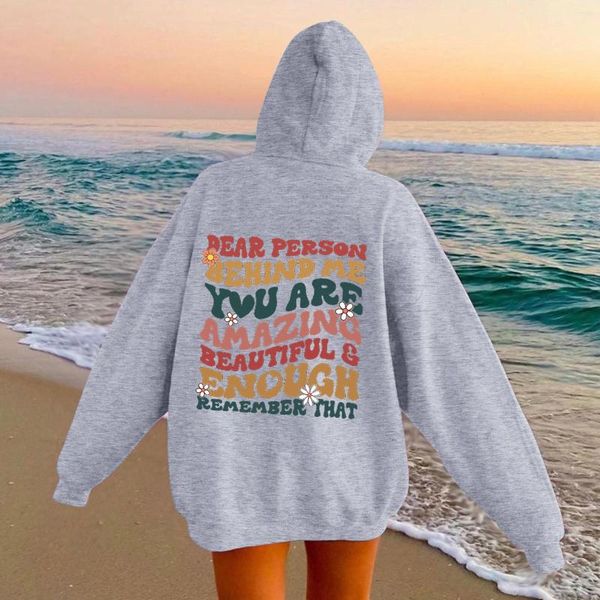 women's hoodies vintage aesthetic hoodie with words on back trendy dear person behind me mental health awareness pullover, Black
women's hoodies vintage aesthetic hoodie with words on back trendy dear person behind me mental health awareness pullover, Black