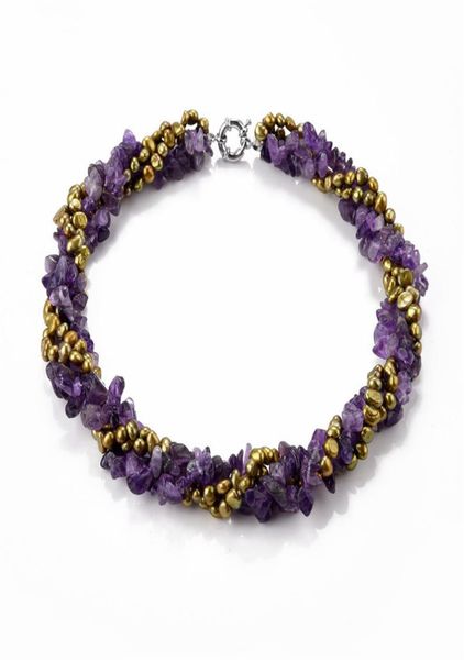 four strands necklace olive green nugget freshwater pearls with amethyst natural stone jewelry for women5766421, Silver
four strands necklace olive green nugget freshwater pearls with amethyst natural stone jewelry for women5766421, Silver