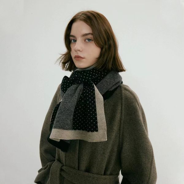 scarves designer polka dot double color scarf women winter warm female jacquard knitted cashmere scarves simple fashion long muffler 230907, Blue;gray
scarves designer polka dot double color scarf women winter warm female jacquard knitted cashmere scarves simple fashion long muffler 230907, Blue;gray