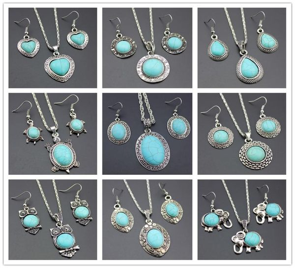 10pcslot jewelry set temperament flower shaped turquoise earrings necklace two piece accessories gifts9678356, Silver
10pcslot jewelry set temperament flower shaped turquoise earrings necklace two piece accessories gifts9678356, Silver