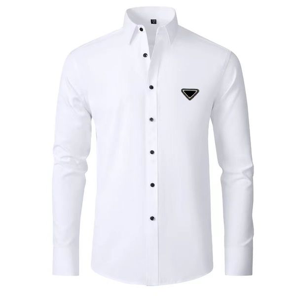 2023 men's dress shirt fashion lapels all with embroidered business wear autumn casual solid color shirt, White;black
2023 men's dress shirt fashion lapels all with embroidered business wear autumn casual solid color shirt, White;black