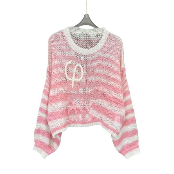 designer hoodie loewees original quality sweater mohair early autumn new 3d jacquard blue and white striped mohair hollow sweater women', White;black
designer hoodie loewees original quality sweater mohair early autumn new 3d jacquard blue and white striped mohair hollow sweater women', White;black