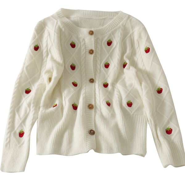 womens knits tees autumn sweet style strawberry embroidery singlebreasted loose longsleeved knitted cardigan sweater women 230906, White
womens knits tees autumn sweet style strawberry embroidery singlebreasted loose longsleeved knitted cardigan sweater women 230906, White