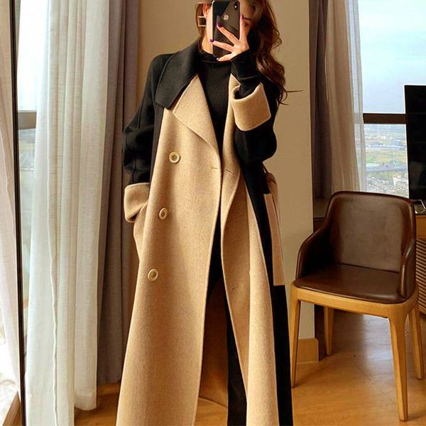 womens wool blends women coats vintage autumn winter fashion v neck outerwear long sleeve doublebreasted jackets female elegant coats 230906, Black
womens wool blends women coats vintage autumn winter fashion v neck outerwear long sleeve doublebreasted jackets female elegant coats 230906, Black