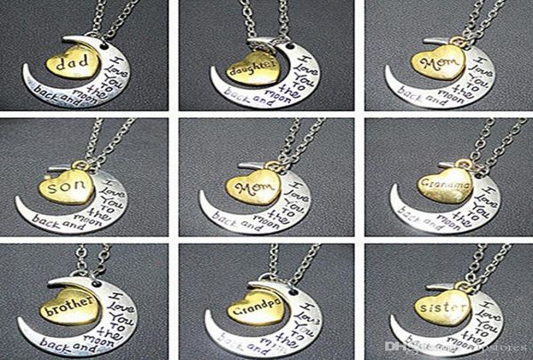 mixed order moon heart necklace pendant i love you to the moon and back pendants necklaces dad mom brother sister charm necklace g8727856, Silver
mixed order moon heart necklace pendant i love you to the moon and back pendants necklaces dad mom brother sister charm necklace g8727856, Silver