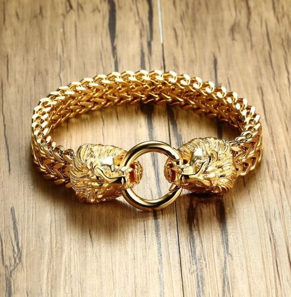 antique double lion head herringbone chain bracelet for men stainless steel gold tone hip hop punk men jewelry 225cm t1907022347954, Golden;silver
antique double lion head herringbone chain bracelet for men stainless steel gold tone hip hop punk men jewelry 225cm t1907022347954, Golden;silver