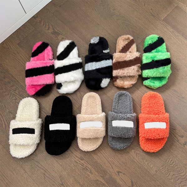women fur slippers winter wool sandals luxury designer shoes warm indoor furry fashion ladies slides with box size 35-41 no468, Black
women fur slippers winter wool sandals luxury designer shoes warm indoor furry fashion ladies slides with box size 35-41 no468, Black