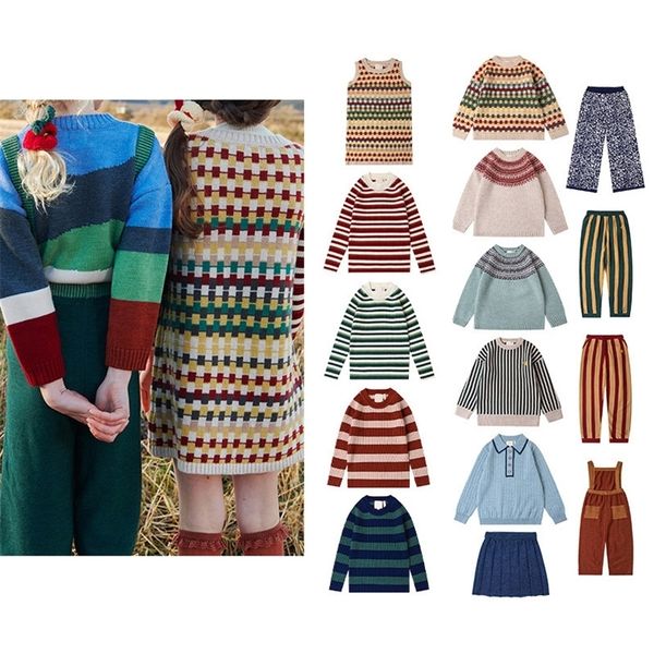 jerseys pre sale girls set 2023 autumn winter kp pastoral children s stripe knitwear sweater short skirt strap pants fashion l230906
jerseys pre sale girls set 2023 autumn winter kp pastoral children s stripe knitwear sweater short skirt strap pants fashion l230906