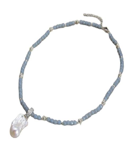 guaiguai jewelry natural 6mm blue angelite necklace cultured white keshi pearl pendant for women real gems stone lady fashion jewe5340424, Silver
guaiguai jewelry natural 6mm blue angelite necklace cultured white keshi pearl pendant for women real gems stone lady fashion jewe5340424, Silver