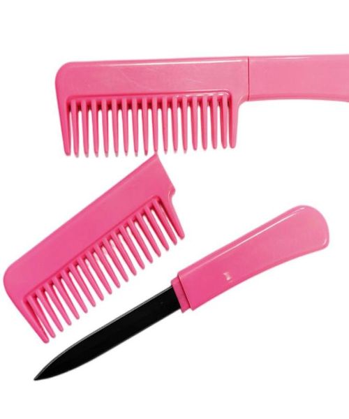 fashion accessories pink hair comb with metal knife self defense tools on self france9120283, Silver
fashion accessories pink hair comb with metal knife self defense tools on self france9120283, Silver