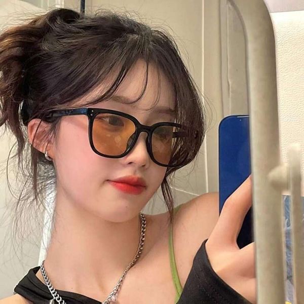 black frame brown sunglasses womens square korean style trendy ins round face retro concave fashionable street, White;black
black frame brown sunglasses womens square korean style trendy ins round face retro concave fashionable street, White;black