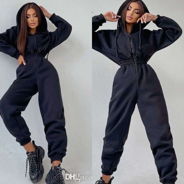 2023 autumn sports jumpsuit casual bodysuit solid color zip up hooded hoodie long sweatpants jumpsuits for women jogging suit outfits, Black;white
2023 autumn sports jumpsuit casual bodysuit solid color zip up hooded hoodie long sweatpants jumpsuits for women jogging suit outfits, Black;white