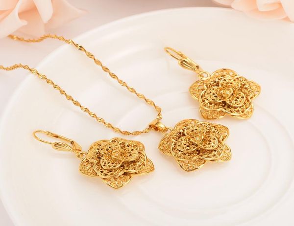 gold flower pendant sweater chain necklaces earrings gold color dubai jewellery set wedding party women girls gifts3689174, Black
gold flower pendant sweater chain necklaces earrings gold color dubai jewellery set wedding party women girls gifts3689174, Black