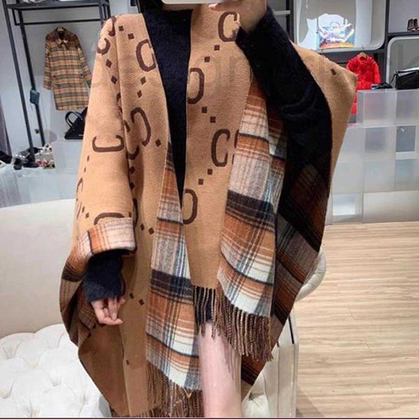 women's cape designer letter plaid cashmere oversized double-sided cloak wool scarf for women's autumn and winter new thickened wa, Black
women's cape designer letter plaid cashmere oversized double-sided cloak wool scarf for women's autumn and winter new thickened wa, Black
