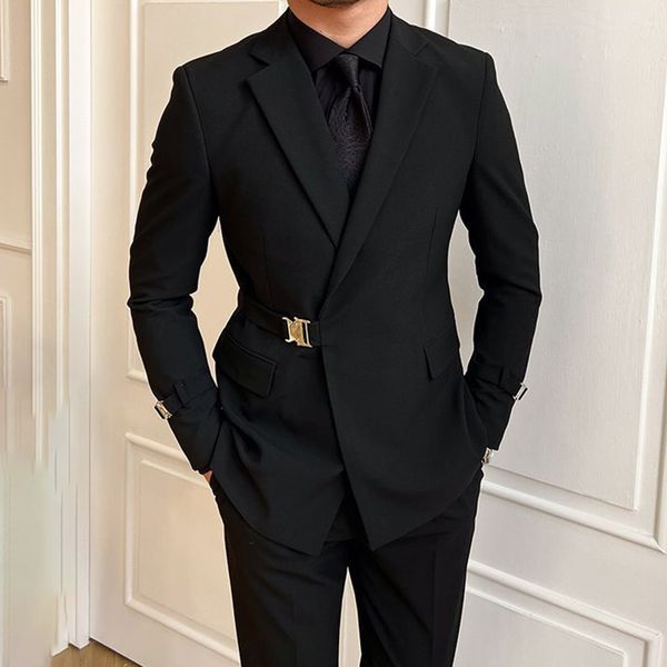 men's suits blazers british style black suit jacket male elegant gentleman business casual professional formal dress body belt a double, White;black
men's suits blazers british style black suit jacket male elegant gentleman business casual professional formal dress body belt a double, White;black