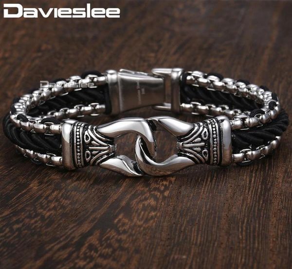 davieslee fashion mens manmade leather bracelet stainless steel box link knot charm wristband 1213mm gold silver color dhb4969910631, Black
davieslee fashion mens manmade leather bracelet stainless steel box link knot charm wristband 1213mm gold silver color dhb4969910631, Black