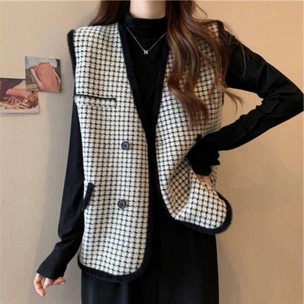 fragrant vest jacket womens autumn winter style medium long loose set large sized knitted top, Black;white
fragrant vest jacket womens autumn winter style medium long loose set large sized knitted top, Black;white