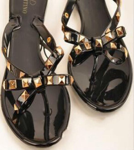 new 2019 woman summer sandals rivets big bowknot flip flops beach sandalias femininas flat jelly designer sandals channel4030990, Black
new 2019 woman summer sandals rivets big bowknot flip flops beach sandalias femininas flat jelly designer sandals channel4030990, Black