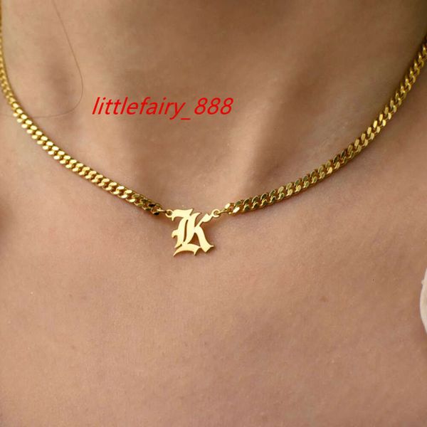 2020 new arrivals initial jewelry gold plated curb cuban chain old english font 26 letter initial necklace for women men, Silver
2020 new arrivals initial jewelry gold plated curb cuban chain old english font 26 letter initial necklace for women men, Silver
