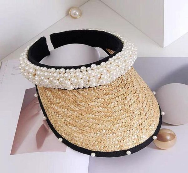 wide brim hats summer pearl ribbon handmade straw empty hat casual lady visor cap baseball equestrian korean fashion bonnet en8696730, Blue;gray
wide brim hats summer pearl ribbon handmade straw empty hat casual lady visor cap baseball equestrian korean fashion bonnet en8696730, Blue;gray