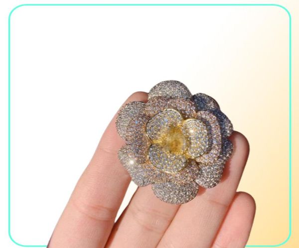 

classic camellia brooch fashion brooches for women lady women party wedding lovers gift with flannel bag1441277, Gray