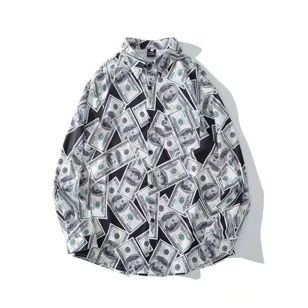 dollar print long sleeve short sleeve shirt hip hop lapel loose casual hawaiian shirt, White;black
dollar print long sleeve short sleeve shirt hip hop lapel loose casual hawaiian shirt, White;black
