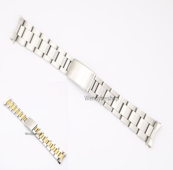19 20mm 316l stainless steel two tone gold silver watch band strap old style oyster bracelet hollow curved end2674196, Black;brown
19 20mm 316l stainless steel two tone gold silver watch band strap old style oyster bracelet hollow curved end2674196, Black;brown