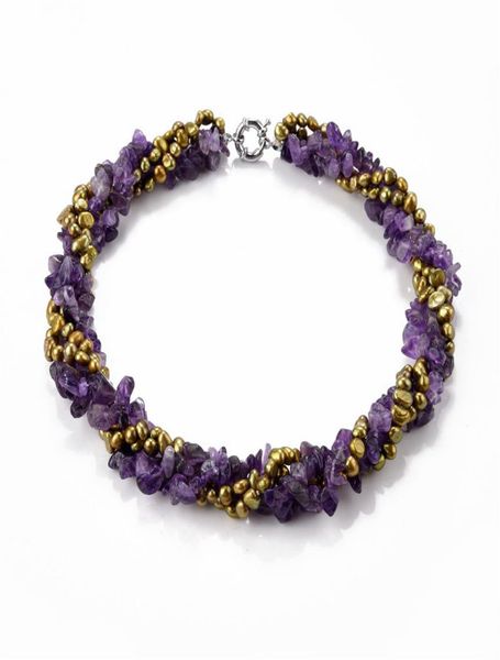 four strands necklace olive green nugget freshwater pearls with amethyst natural stone jewelry for women7406263, Silver
four strands necklace olive green nugget freshwater pearls with amethyst natural stone jewelry for women7406263, Silver