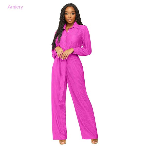 women's clothes jumpsuit autumn new pleated jumpsuits bodysuit lapel long sleeved wide leg pants rompes with belt, White
women's clothes jumpsuit autumn new pleated jumpsuits bodysuit lapel long sleeved wide leg pants rompes with belt, White