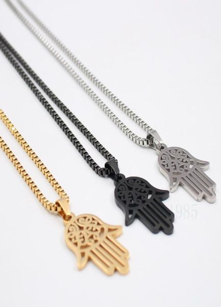 stainless steel necklace hand of fatima hamsa kabbalah silver black gold charm on 24quot box chain ship 3433606
stainless steel necklace hand of fatima hamsa kabbalah silver black gold charm on 24quot box chain ship 3433606