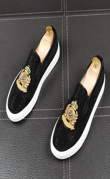 new luxury golden rhinestone spikes flat leather shoes rhinestone fashion men embroidery loafer dress shoes smoking slipper casual1067619, Black
new luxury golden rhinestone spikes flat leather shoes rhinestone fashion men embroidery loafer dress shoes smoking slipper casual1067619, Black