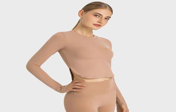 20 yoga clothes side seam split sweatshirt soft against skin casual jogging long sleeve tee elastic quick dry shirts with r1120543
20 yoga clothes side seam split sweatshirt soft against skin casual jogging long sleeve tee elastic quick dry shirts with r1120543