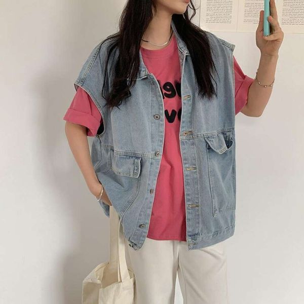 spring and autumn vests large size fat mm loose denim vest female korean design sleeveless coat top, Black;white
spring and autumn vests large size fat mm loose denim vest female korean design sleeveless coat top, Black;white